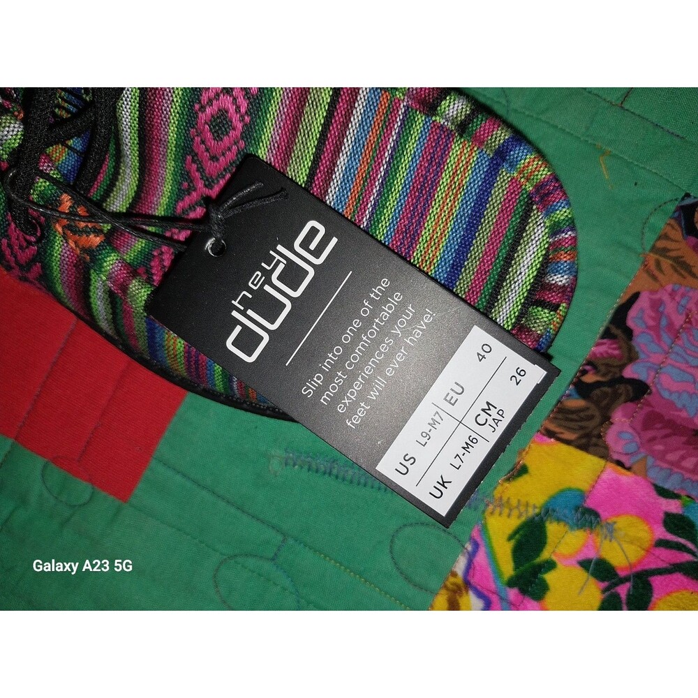 Hey Dude Wally Serape Mesa Verde Slip On Shoes 40017-9BZ NWT Size US L9 M7 - Picture 4 of 8